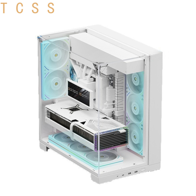 Pc Chassis - White Panoramic Triple Tempered Glass PC