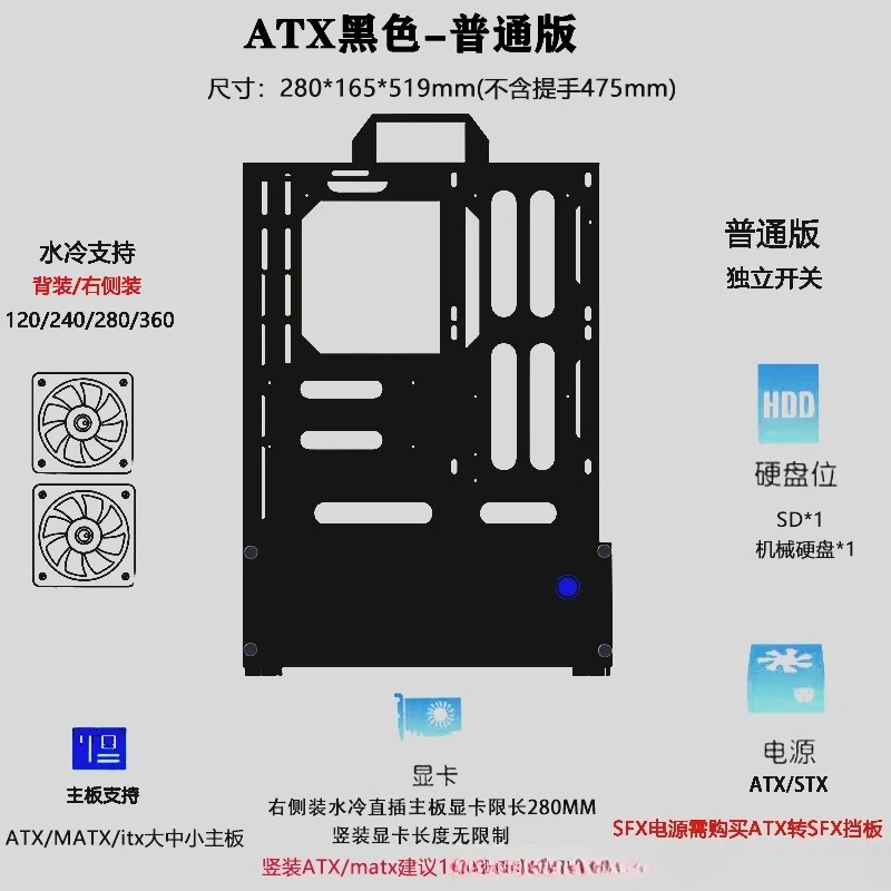 Open Chassis 240/360 Water-Coo - Pc Chassis recension och pris