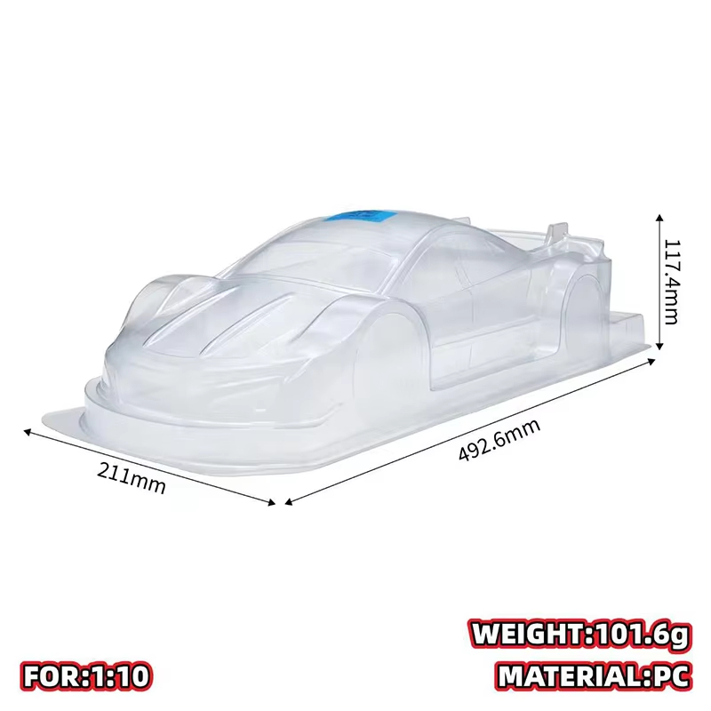 1Pc 1/10 190mm Clear Unpainted - Pc Chassis recension och pris