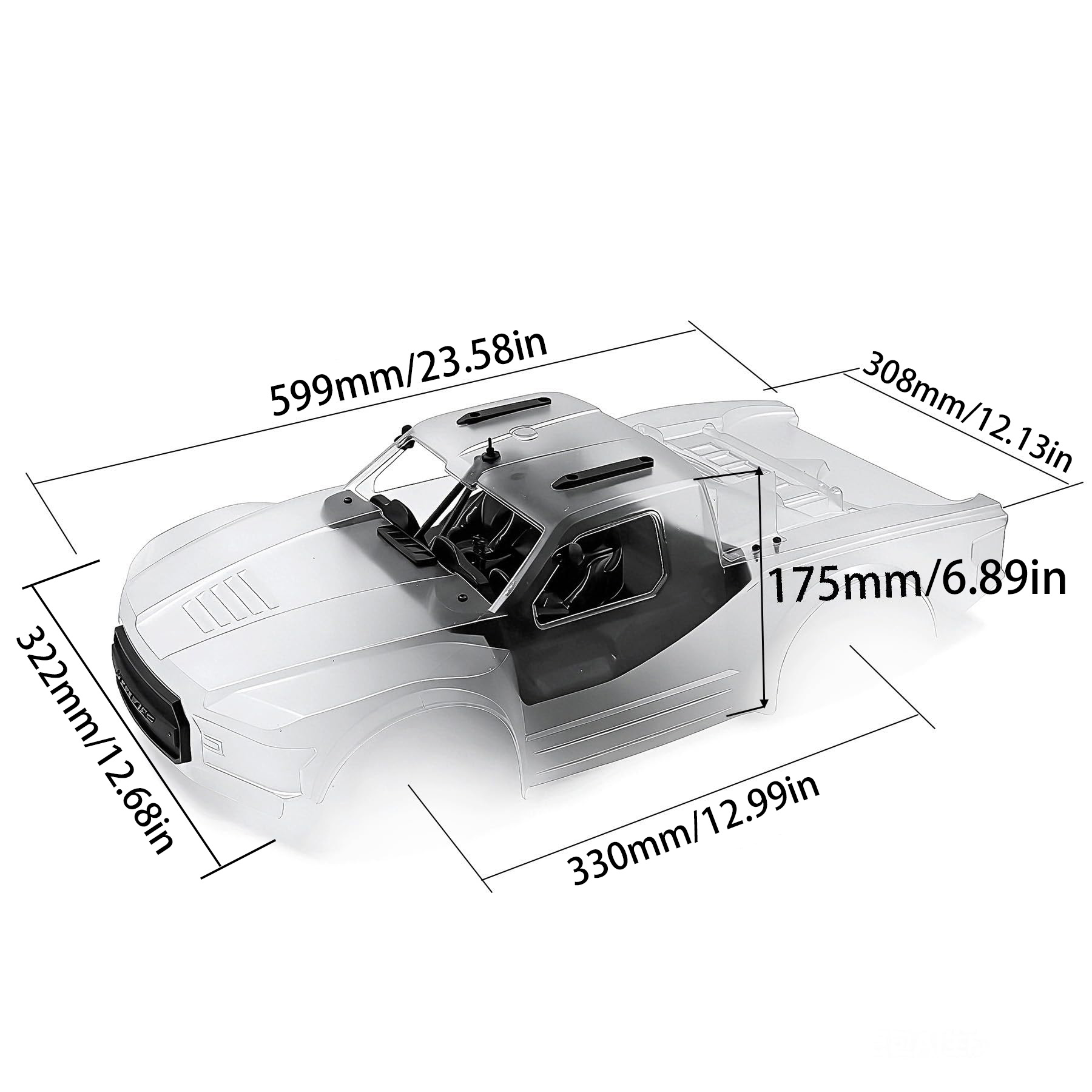 1:10 Short Course Truck PC Bod - Pc Chassis recension och pris