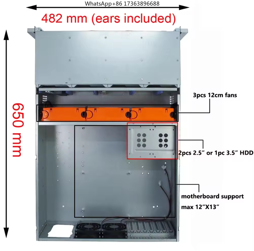 4U Rackmount Server Case 24 Ho - Case Fans recension och pris